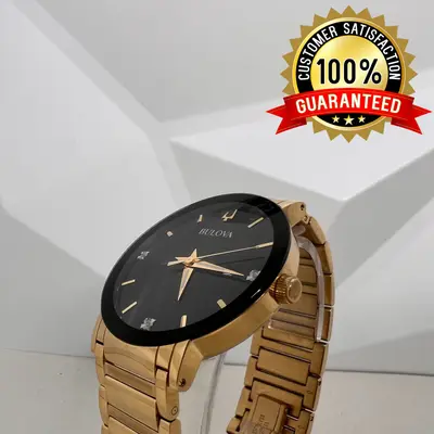 Bulova Men's Quartz Watch Diamond Dial Edge-to-Edge Crystal Stainless Steel - Thumbnail 2